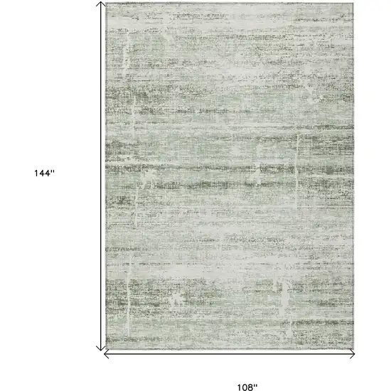 Sage Artichoke Green And Ivory Abstract Washable Indoor Outdoor Area Rug Photo 3