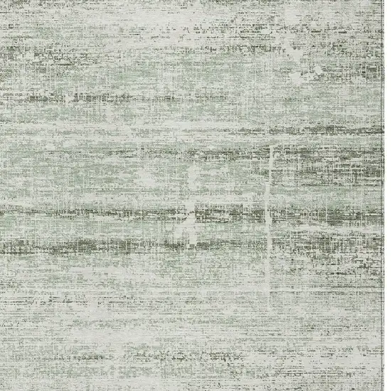 Sage Artichoke Green And Ivory Abstract Washable Indoor Outdoor Area Rug Photo 6