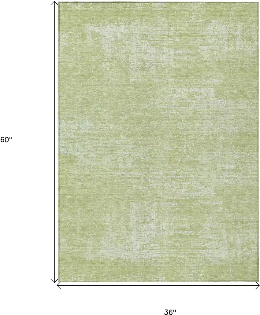Sage Artichoke Green And Mint Green Abstract Washable Indoor Outdoor Area Rug Photo 3