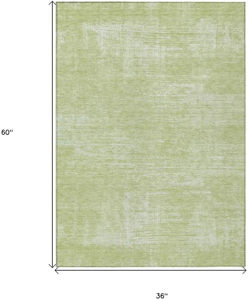 Sage Artichoke Green And Mint Green Abstract Washable Indoor Outdoor Area Rug Photo 3