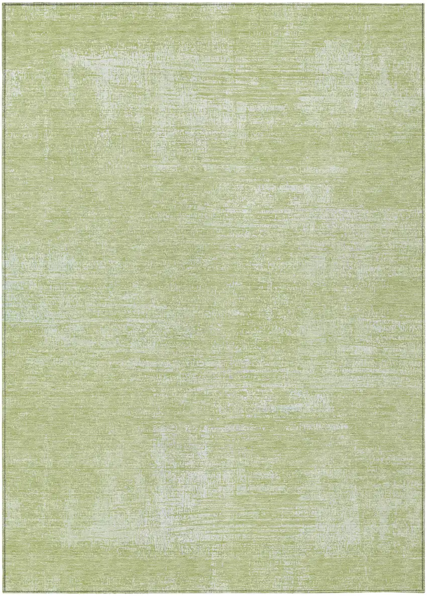 Sage Artichoke Green And Mint Green Abstract Washable Indoor Outdoor Area Rug Photo 2