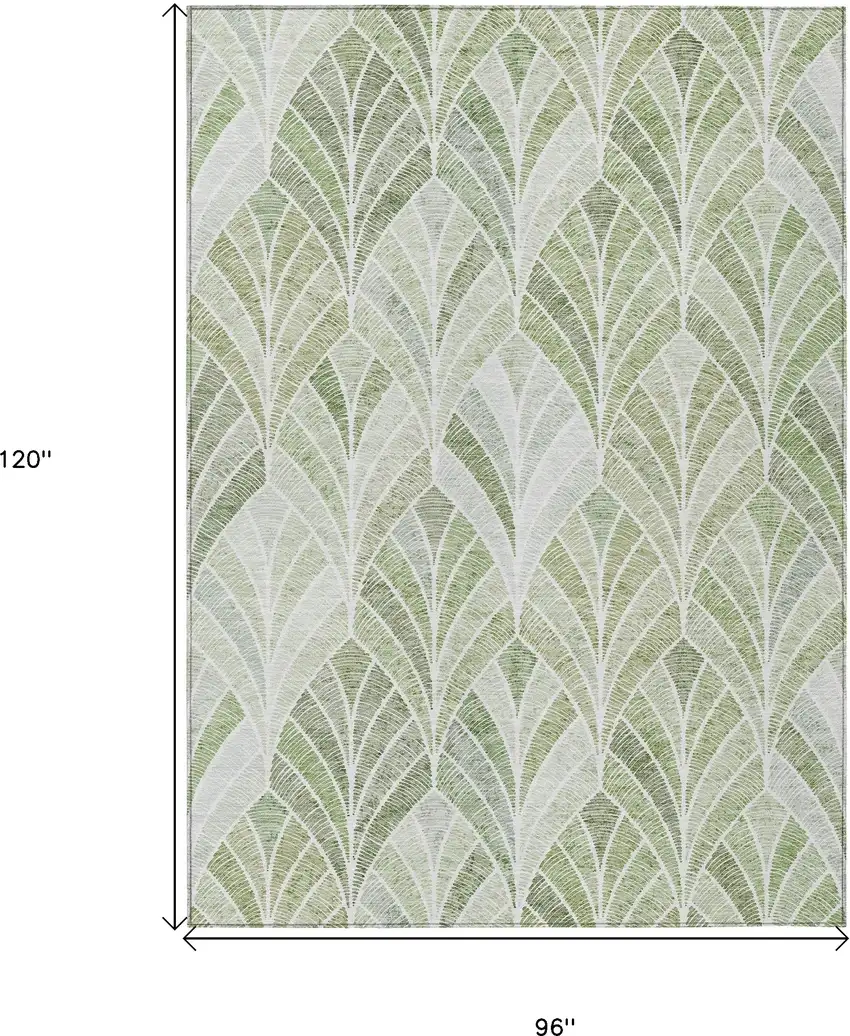 Sage Artichoke Green And Mint Green Geometric Washable Indoor Outdoor Area Rug Photo 3