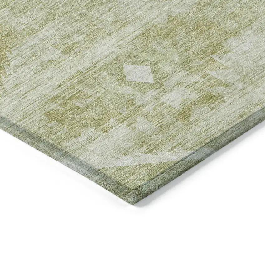Sage Artichoke Green And Mint Green Southwestern Washable Indoor Outdoor Area Rug Photo 5