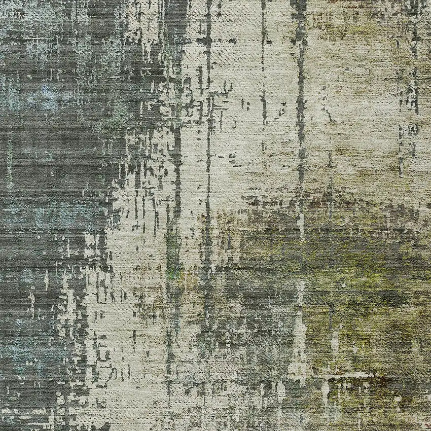 Sage Beige And Brown Abstract Washable Indoor Outdoor Area Rug Photo 5