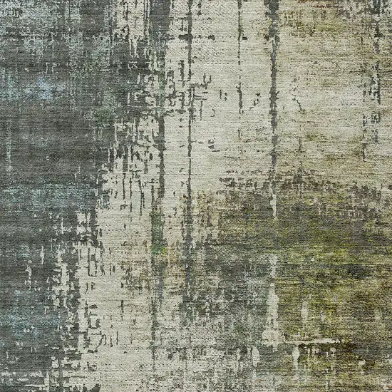 Sage Beige And Brown Abstract Washable Indoor Outdoor Area Rug Photo 5