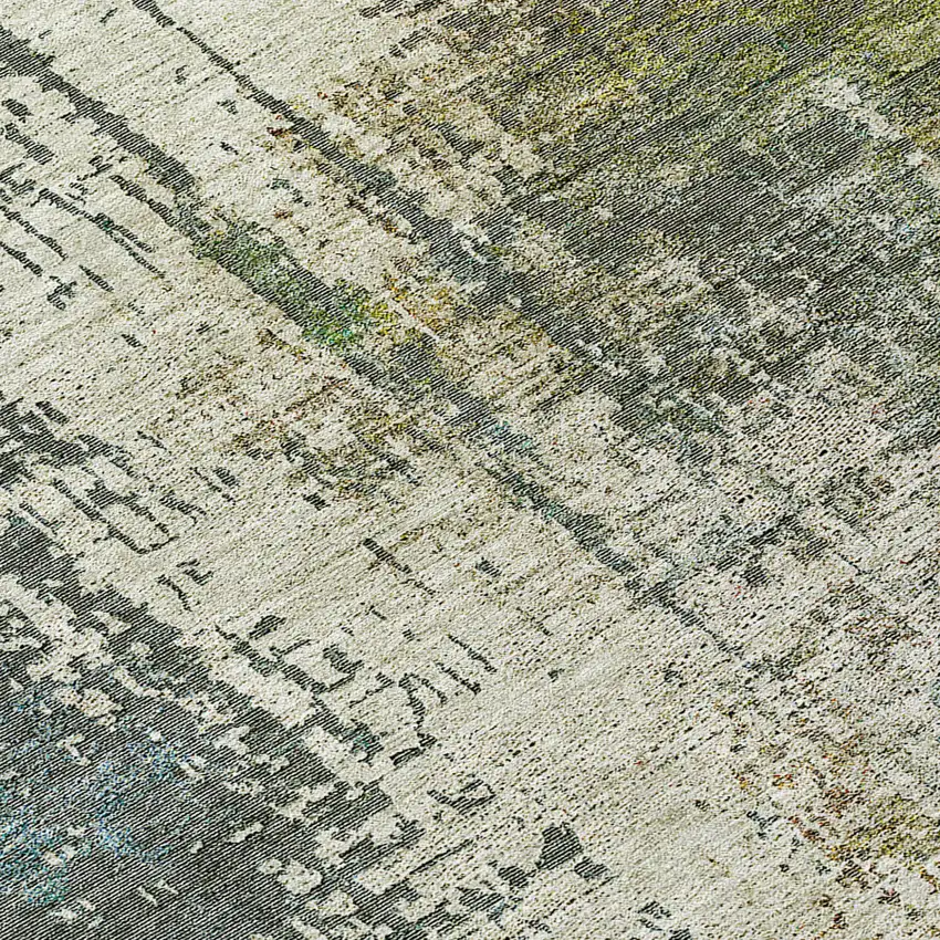 Sage Beige And Brown Abstract Washable Indoor Outdoor Area Rug Photo 8