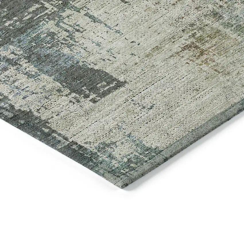 Sage Beige And Brown Abstract Washable Indoor Outdoor Area Rug Photo 5