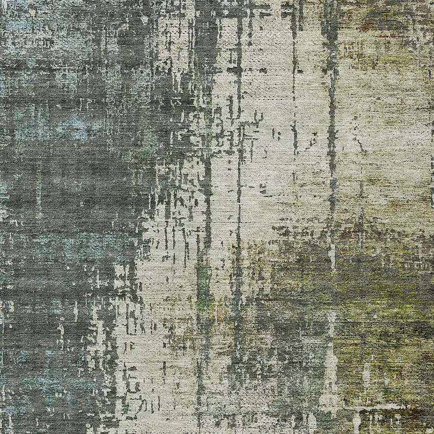 Sage Beige And Brown Abstract Washable Indoor Outdoor Area Rug Photo 6