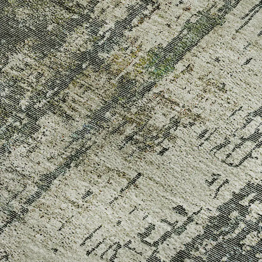 Sage Beige And Gray Abstract Washable Area Rug With UV Protection Photo 4