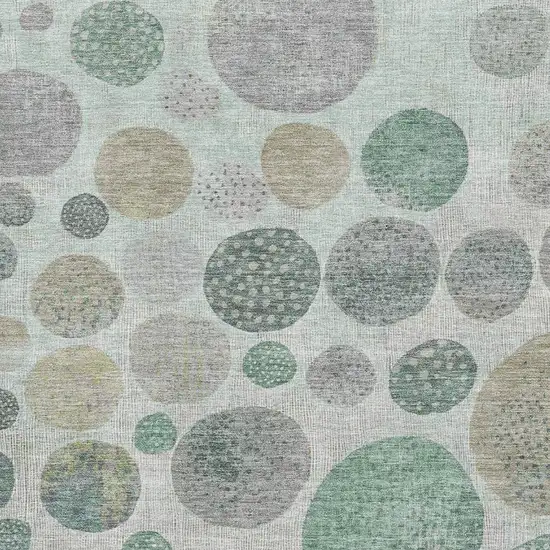 Sage Beige And Tan Geometric Washable Area Rug With UV Protection Photo 3