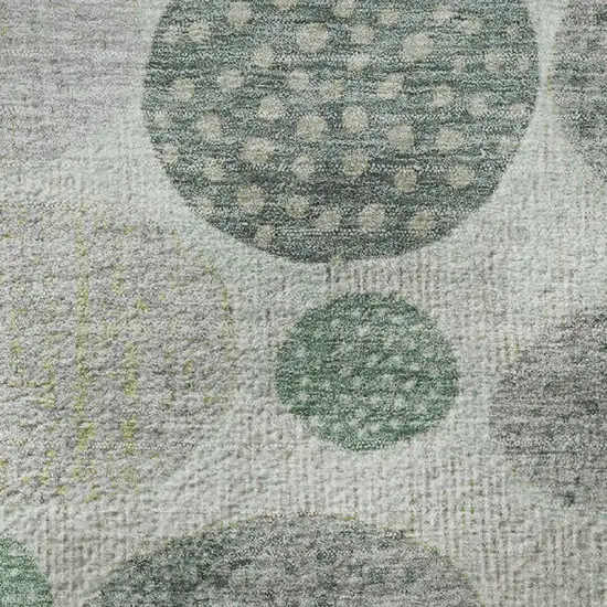 Sage Beige And Tan Geometric Washable Area Rug With UV Protection Photo 9