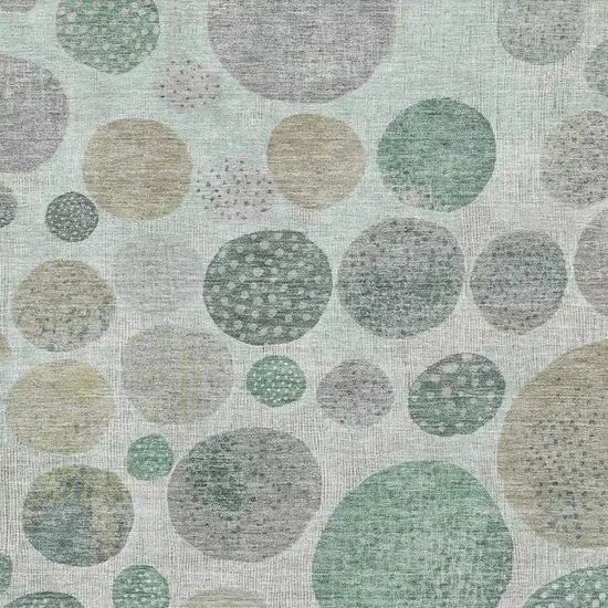 Sage Beige And Tan Geometric Washable Area Rug With UV Protection Photo 3