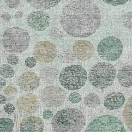 Sage Beige And Tan Geometric Washable Area Rug With UV Protection Photo 3