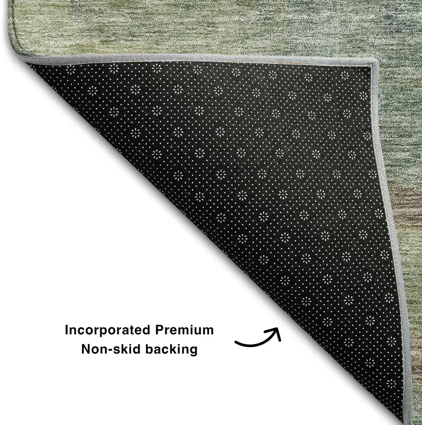 Sage Beige And Taupe Geometric Washable Area Rug With UV Protection Photo 5