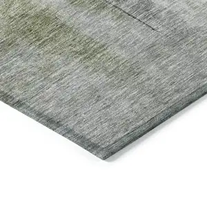 Photo of Sage Black And Gray Abstract Washable Indoor Outdoor Area Rug