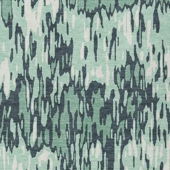 Sage Black And Ivory Striped Washable Indoor Outdoor Area Rug Photo 5