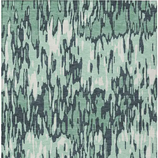 Sage Black And Ivory Striped Washable Indoor Outdoor Area Rug Photo 5