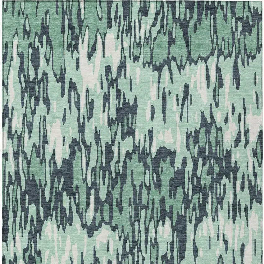 Sage Black And Ivory Striped Washable Indoor Outdoor Area Rug Photo 5