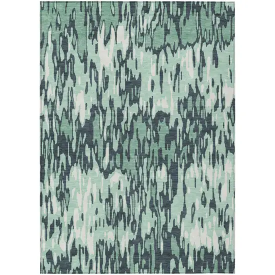 Sage Black And Ivory Striped Washable Indoor Outdoor Area Rug Photo 2