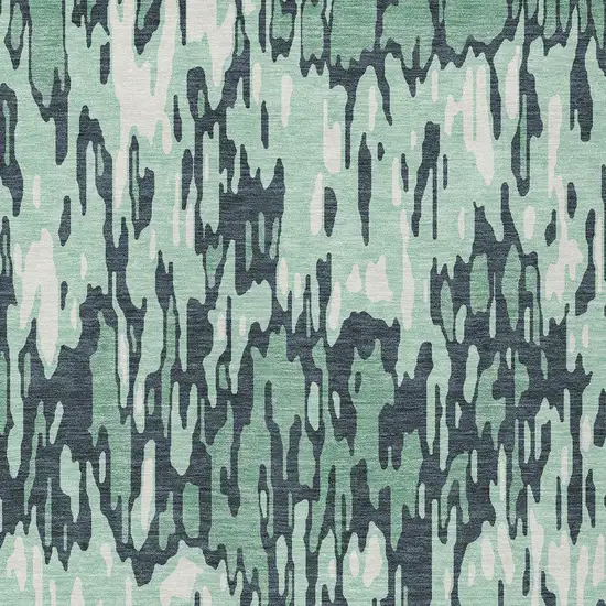 Sage Black And Ivory Striped Washable Indoor Outdoor Area Rug Photo 5