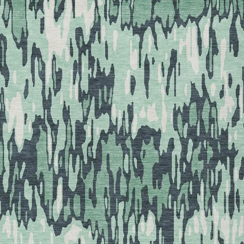 Sage Black And Ivory Striped Washable Indoor Outdoor Area Rug Photo 5