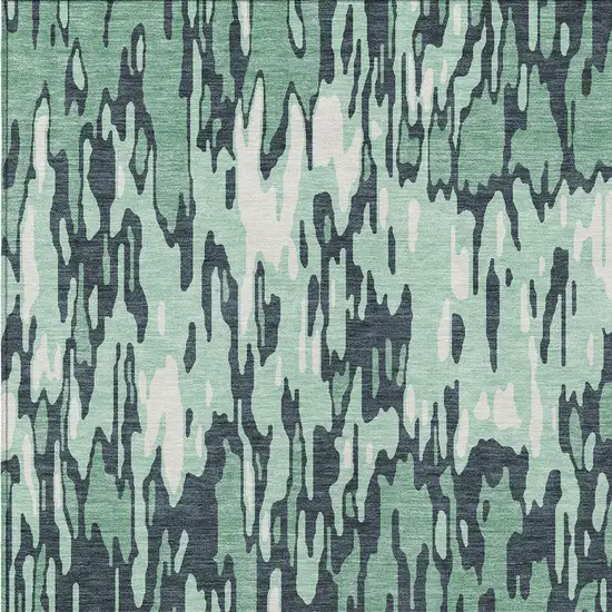Sage Black And Ivory Striped Washable Indoor Outdoor Area Rug Photo 5
