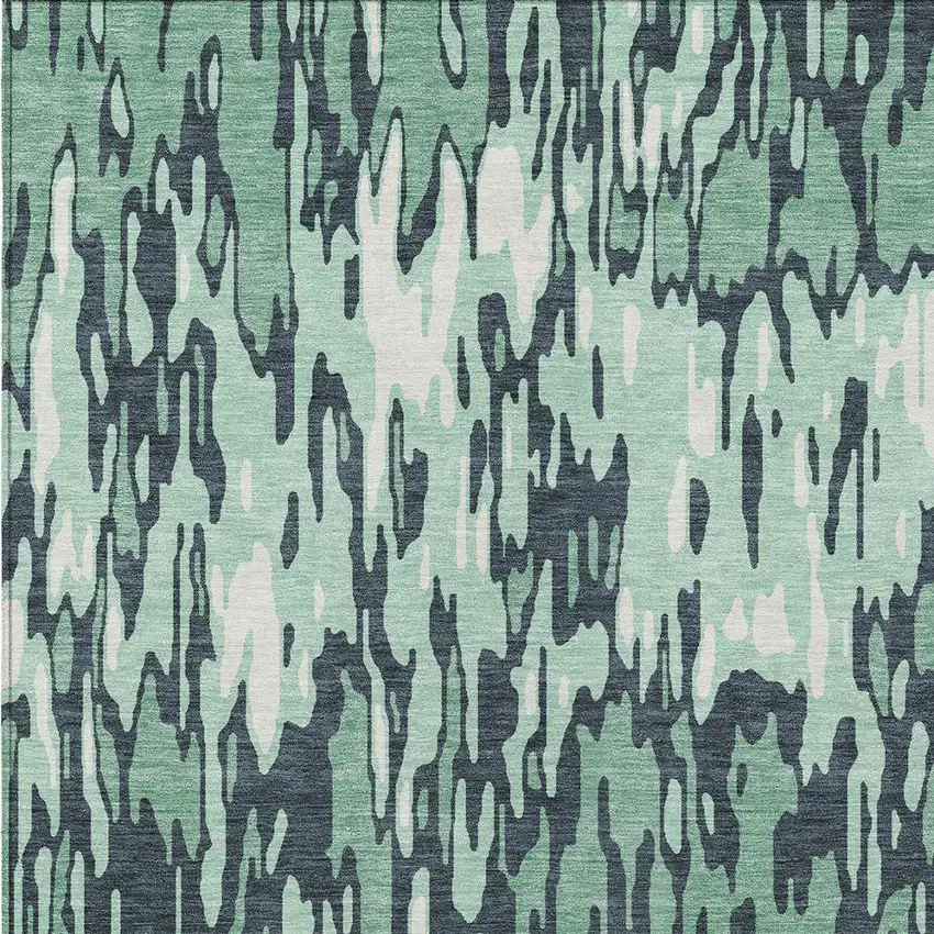 Sage Black And Ivory Striped Washable Indoor Outdoor Area Rug Photo 5