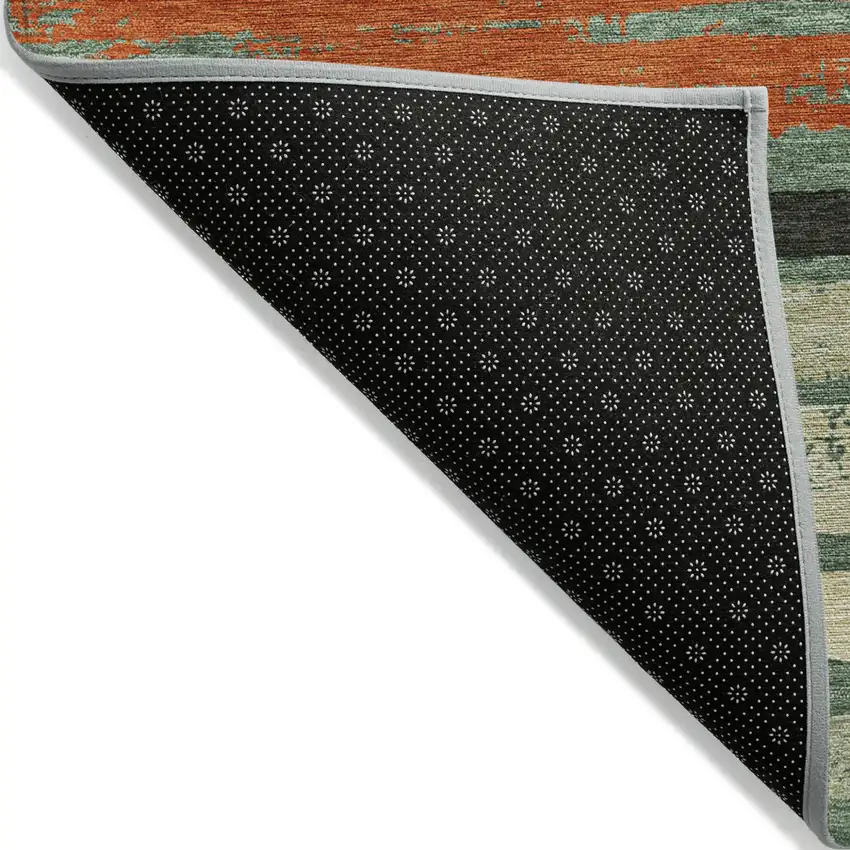 Sage Black And Red Striped Washable Indoor Outdoor Area Rug Photo 4