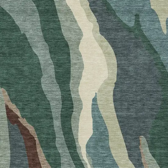 Sage Brown And Beige Abstract Washable Indoor Outdoor Area Rug Photo 6