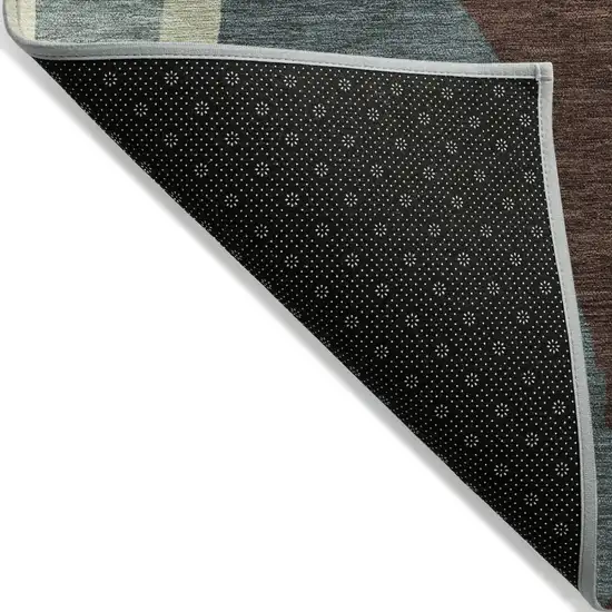 Sage Brown And Beige Abstract Washable Indoor Outdoor Area Rug Photo 3
