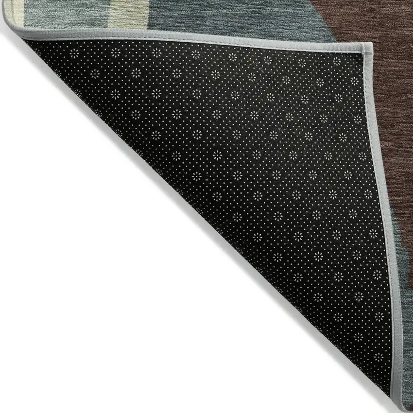 Sage Brown And Beige Abstract Washable Indoor Outdoor Area Rug Photo 3