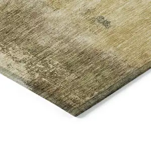 Photo of Sage Brown And Beige Abstract Washable Indoor Outdoor Area Rug