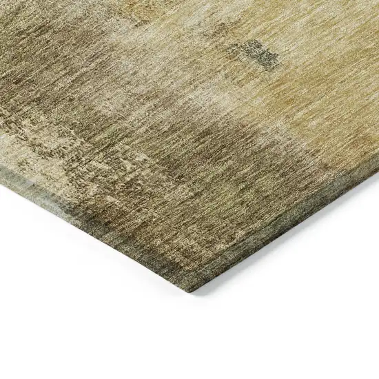 Sage Brown And Beige Abstract Washable Indoor Outdoor Area Rug Photo 4