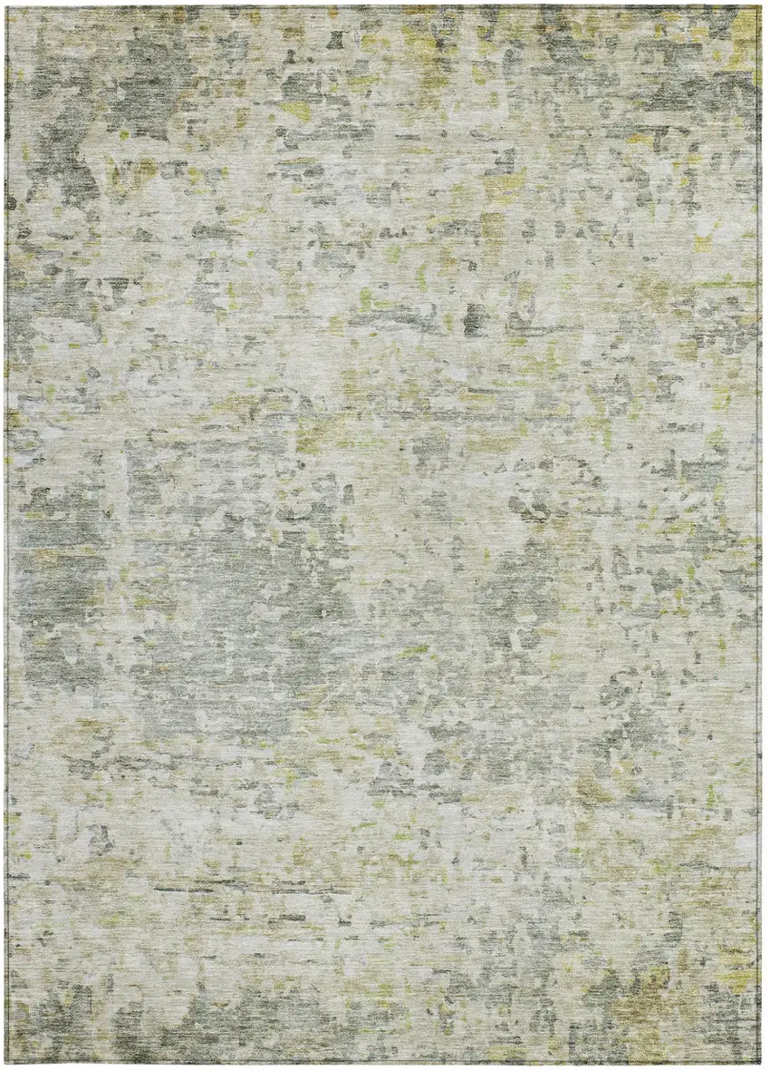Sage Charcoal And Ivory Abstract Washable Indoor Outdoor Area Rug Photo 5