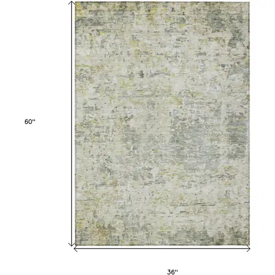 Sage Charcoal And Ivory Abstract Washable Indoor Outdoor Area Rug Photo 6