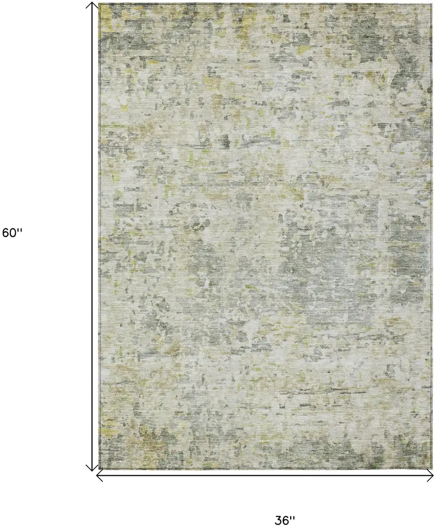 Sage Charcoal And Ivory Abstract Washable Indoor Outdoor Area Rug Photo 6