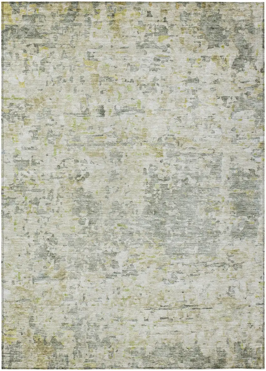 Sage Charcoal And Ivory Abstract Washable Indoor Outdoor Area Rug Photo 2