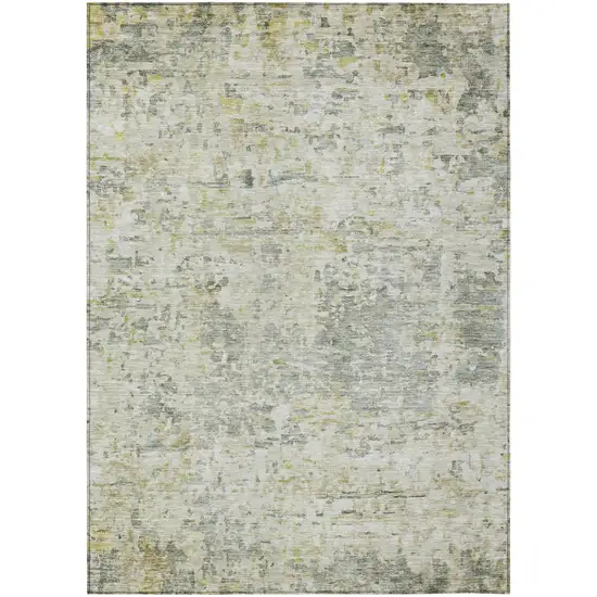 Sage Charcoal And Ivory Abstract Washable Indoor Outdoor Area Rug Photo 2