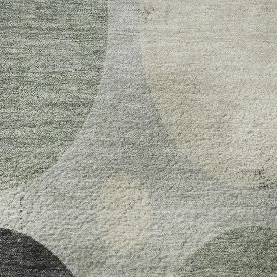Sage Charcoal And Ivory Geometric Washable Area Rug With UV Protection Photo 8