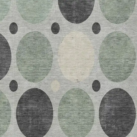 Sage Charcoal And Ivory Geometric Washable Indoor Outdoor Area Rug Photo 3