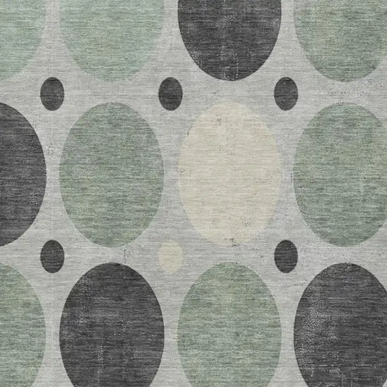 Sage Charcoal And Ivory Geometric Washable Indoor Outdoor Area Rug Photo 4