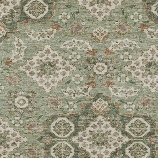 Sage Copper And Ivory Medallion Washable Indoor Outdoor Area Rug Photo 6