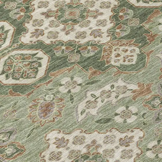 Sage Copper And Ivory Medallion Washable Indoor Outdoor Area Rug Photo 8