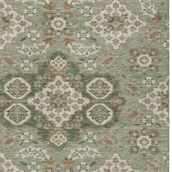 Sage Copper And Ivory Medallion Washable Indoor Outdoor Area Rug Photo 3