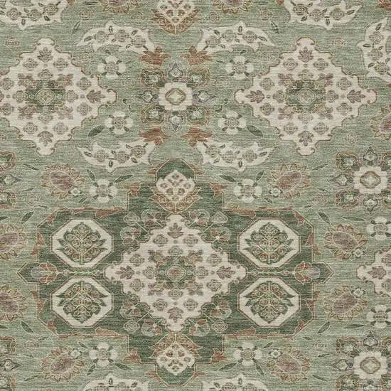 Sage Copper And Ivory Medallion Washable Indoor Outdoor Area Rug Photo 4