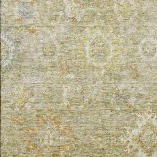 Sage Copper And Ivory Oriental Washable Area Rug With UV Protection Photo 3
