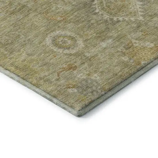 Sage Copper And Ivory Oriental Washable Area Rug With UV Protection Photo 8