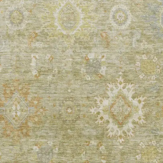 Sage Copper And Ivory Oriental Washable Area Rug With UV Protection Photo 3