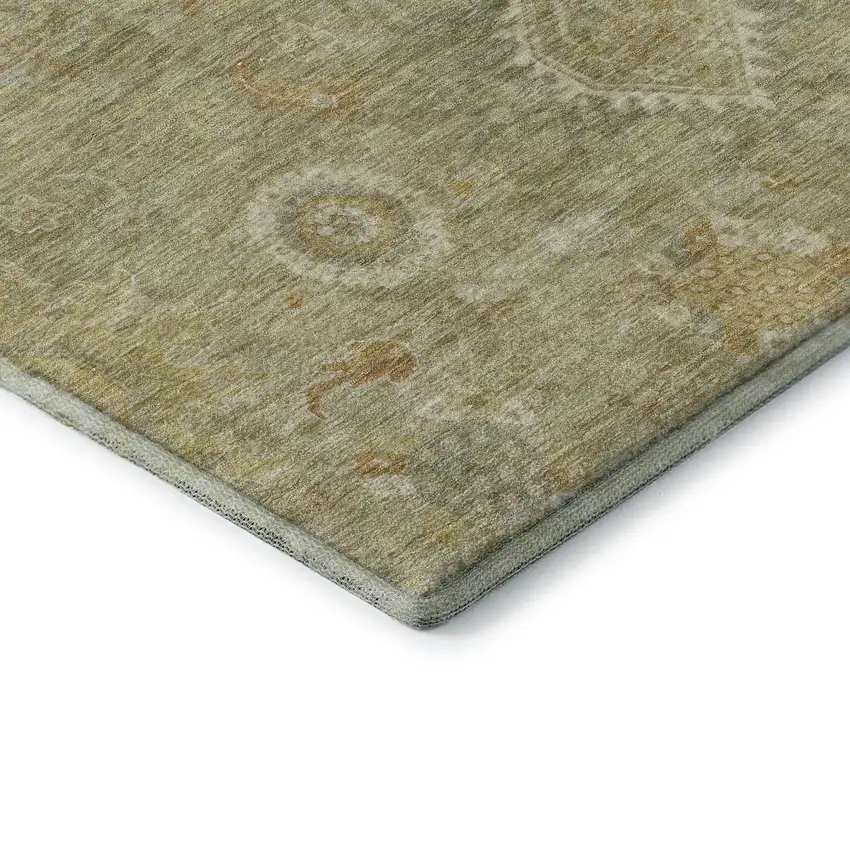 Sage Copper And Ivory Oriental Washable Area Rug With UV Protection Photo 8