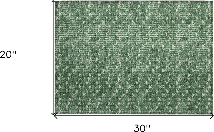 Sage Geometric Washable Non Skid Indoor Outdoor Area Rug Photo 3